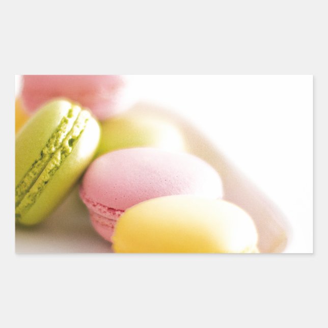 Pastel Pastry Koch French Macaron Rechteckiger Aufkleber (Vorderseite)