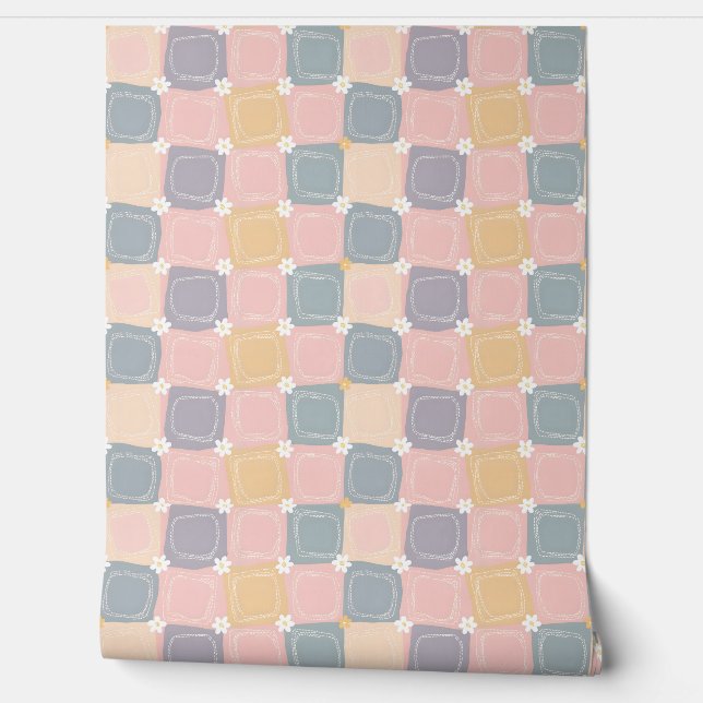Pastel Patchwork Delight Tapete (Abrollen)