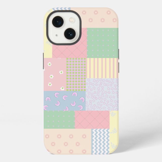 Pastel Patchwork iPhone Hülle (Rückseite)
