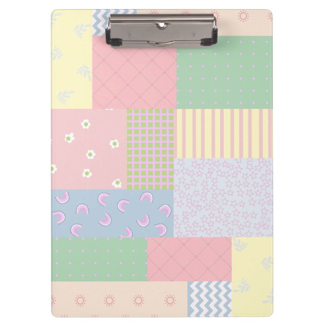 Pastel Patchwork Klemmbrett (Vorderseite)