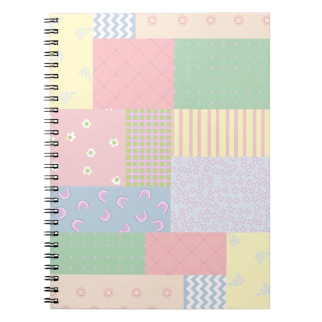 Pastel Patchwork Notizblock (Vorderseite)