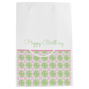 Pastel Pattern Frühlingsfarben Happy Birthday Swee Mittlere Geschenktüte