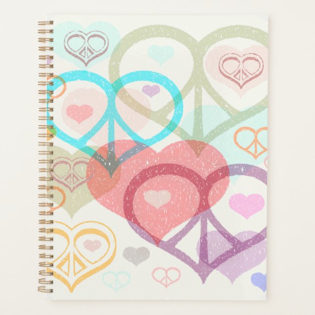 Pastel Peace & Liebe Planner Planer (Vorderseite)