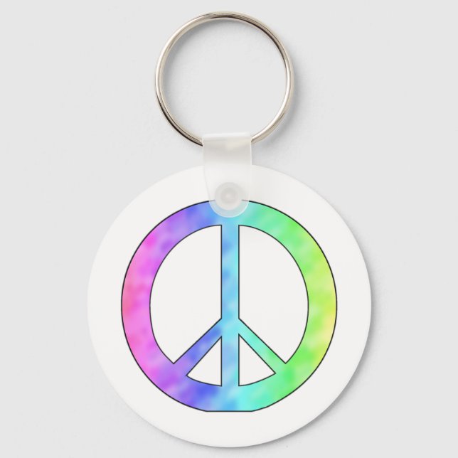 Pastel Peace Sign Schlüsselanhänger (Vorderseite)