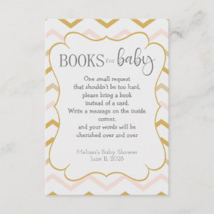 Pastel Peach and Gold Zig Zag Bücher für Baby Begleitkarte