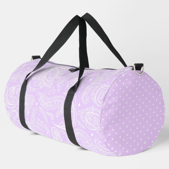 PASTEL PEACH ELABORATE PAISLEY PATTERN & DOTS DUFFLE BAG (Linke Ecke)