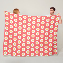 Pastel Peach Geometric White Polka Dots Fleecedecke