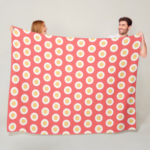 Pastel Peach Geometric White Polka Dots Fleecedecke