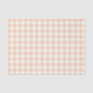Pastel Peach Gingham Buffalo Karo Kariertes Muster Seidenpapier