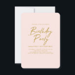 Pastel Peach Golden Geburtstagsparty Einladung<br><div class="desc">Pastel Peach Golden Geburtstagsparty Einladung</div>