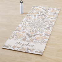 Pastel Peach Mandala Yoga Mat mit Individuelle Nam