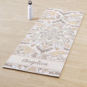 Pastel Peach Mandala Yoga Mat mit Individuelle Nam Yogamatte