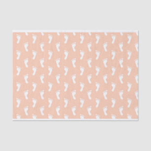 PASTEL PEACH ORANGE BABY FEET SEIDENPAPIER