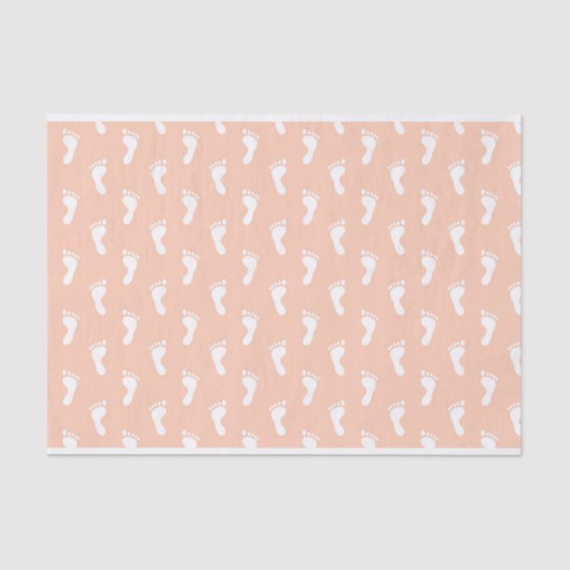 PASTEL PEACH ORANGE BABY FEET SEIDENPAPIER (Vorderseite)