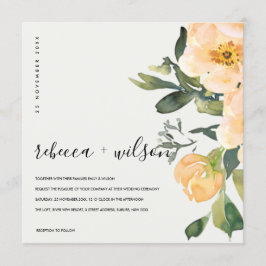 PASTEL PEACH PEONY FLORAL WATERCOLOR WEDD EINLADUNG