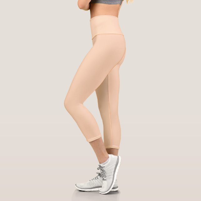 Pastel Peach Solid Color | Classic | elegant Capri Leggings (Links)