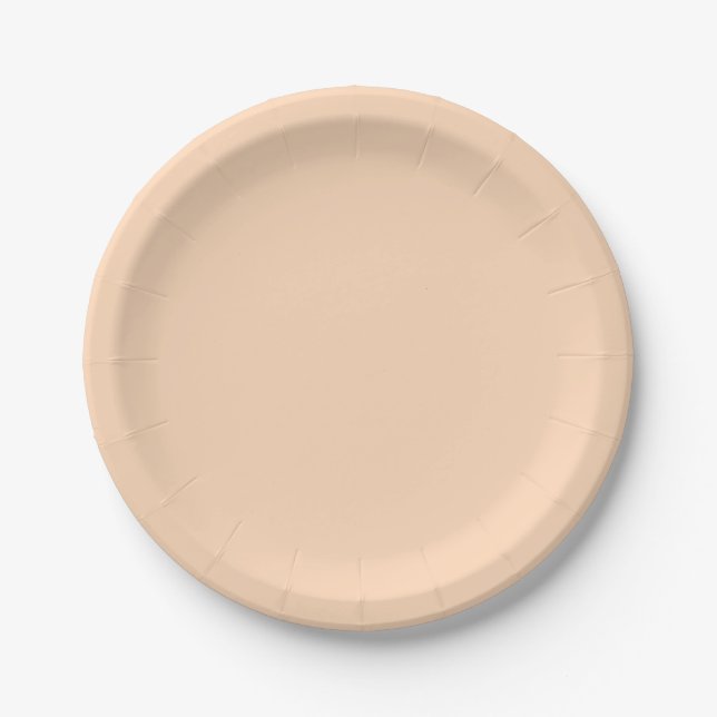 Pastel Peach Solid Color | Classic | elegant Pappteller (Vorderseite)