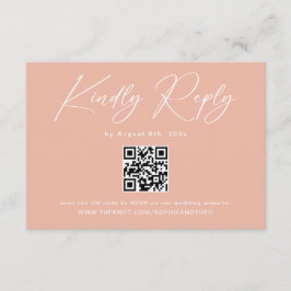Pastel Peach Sunset Wedding RSVP Begleitkarte
