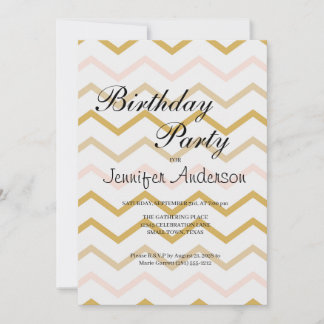 Pastel Peach und Gold Zig Zag