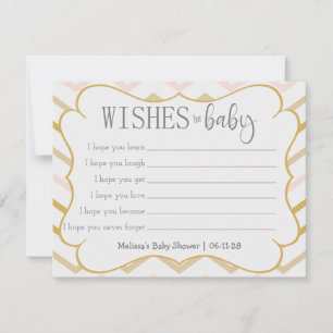 Pastel Peach und Gold Zig Zag Wünsche für Baby