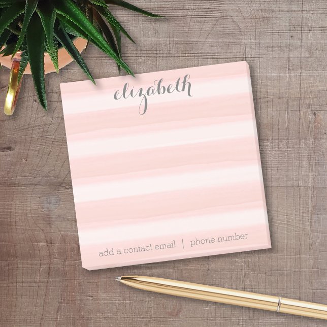Pastel Peach und Gray Stationery Suite for Women Post-it Klebezettel (Personalized Post It Notepads)