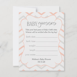 Pastel Peach und Gray Zig Zag Baby Ratesses