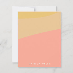 Pastel Peach Yellow Personalisiert Name Stationery Mitteilungskarte