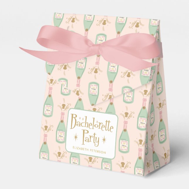 Pastel Peachy Junggeselinnen-Abschied Sparkle Geschenkschachtel (Vorderseite)