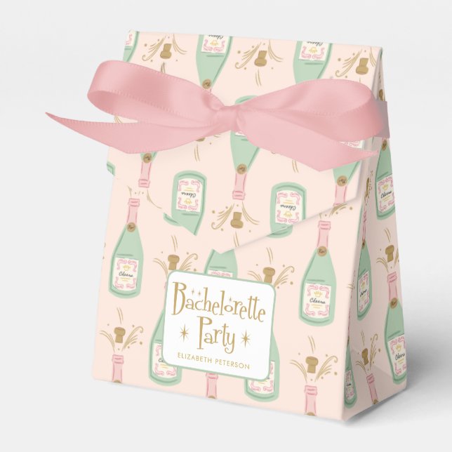 Pastel Peachy Junggeselinnen-Abschied Sparkle Geschenkschachtel (Vorderseite)