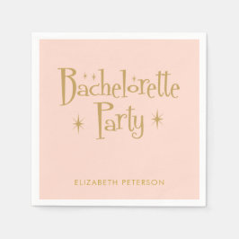 Pastel Peachy Retro Bachelorette Serviette