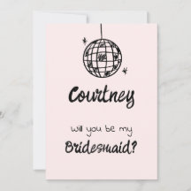 Pastel Penmanship Bridesmaid Einladung Blush