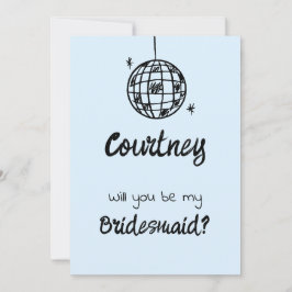 Pastel Penmanship Bridesmaid Einladung Cloud Blue