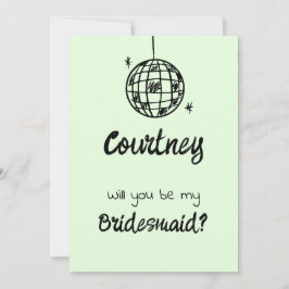 Pastel Penmanship Bridesmaid Einladung Pale Fern