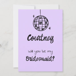 Pastel Penmanship Bridesmaid Invitation Lavender Einladung