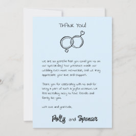 Pastel Penmanship Danke Card Cloud Blue Einladung