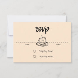 Pastel Penmanship RSVP Card Apricot Karte
