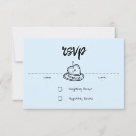 Pastel Penmanship RSVP Card Cloud Blue