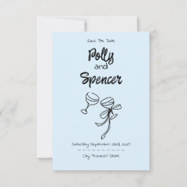 Pastel Penmanship Save the Date Cloud Blue