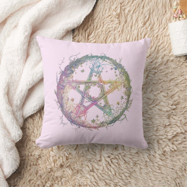 Pastel Pentagram Pagan Wiccan Witchcraft Halloween Kissen (Decke)