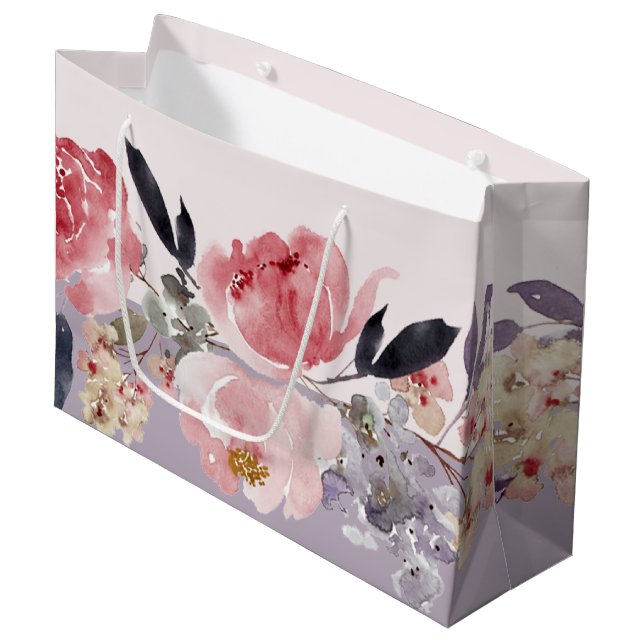 Pastel Peony Große Geschenktüte (Vorderseite Schrägansicht)