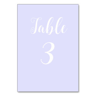 Pastel Periwinkle Lila Tischnummer