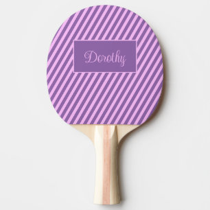 Pastel Personalisiert rosa und Lavendel Streifen Tischtennis Schläger