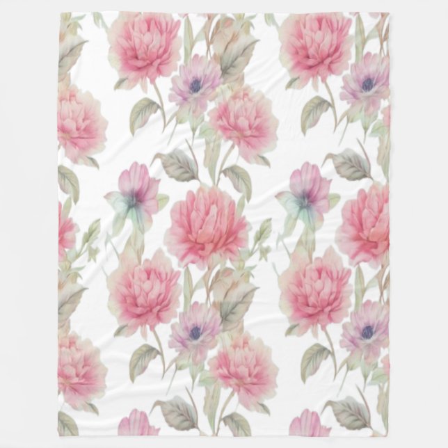 Pastel Petals Fleece Blanket (Vorderseite)