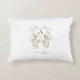 Pastel Peter der Rabbit Monogram Twins Baby Dusche Dekokissen