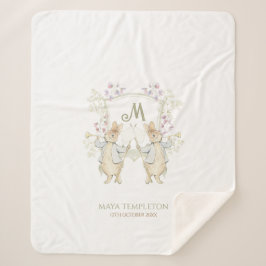 Pastel Peter der Rabbit Monogram Twins Baby Dusche Sherpadecke