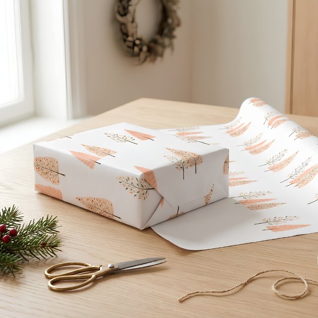 Pastel Pine Tree Weihnachtsgeschenk Geschenkpapier (Von Creator hochgeladen)