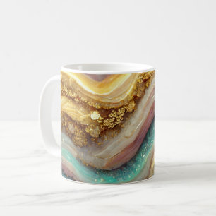 Pastel Pink Aquamarin Agate Geode Stone Kaffeetasse