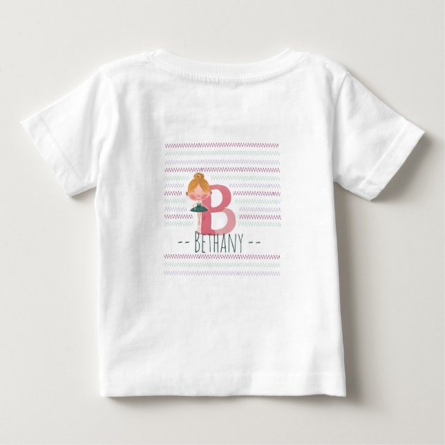 Pastel Pink “B” Monogram Ballerina Baby T-shirt (Rückseite)