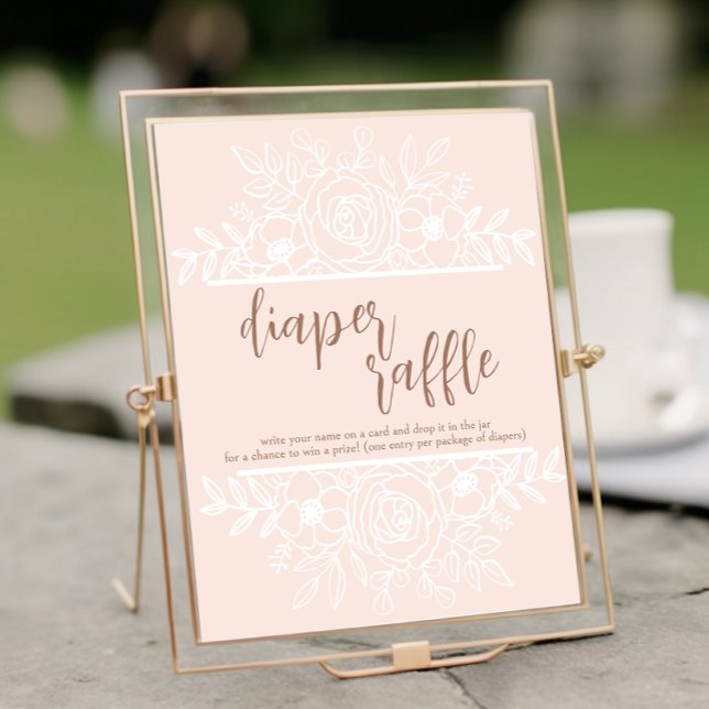 Pastel Pink Baby in Bloom Diaper Raffelzeichen Poster (Von Creator hochgeladen)