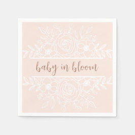 Pastel Pink Baby in Bloom Napkins Serviette